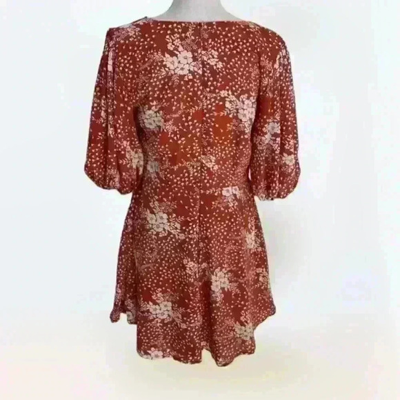 Rust Floral Here Comes The Sun Dress Size Large​ - Picture 3 of 9